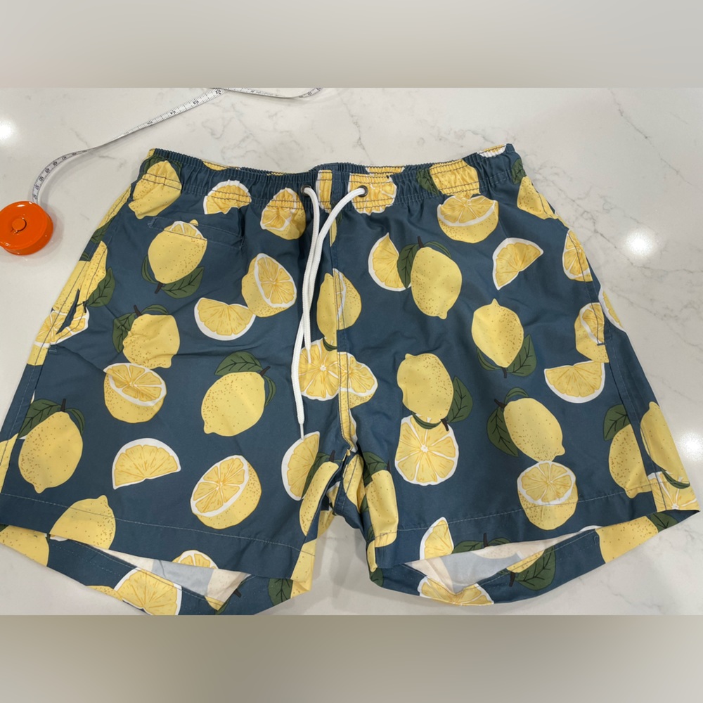 Mens Lemon Swim Trunks - M
